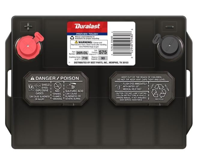 Duralast Battery BCI Group Size 26R 575 CCA 26R-DLb
