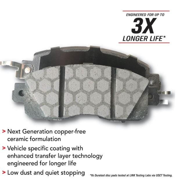 Duralast Elite Copper -Free Ceramic Brake Pads DE1082a