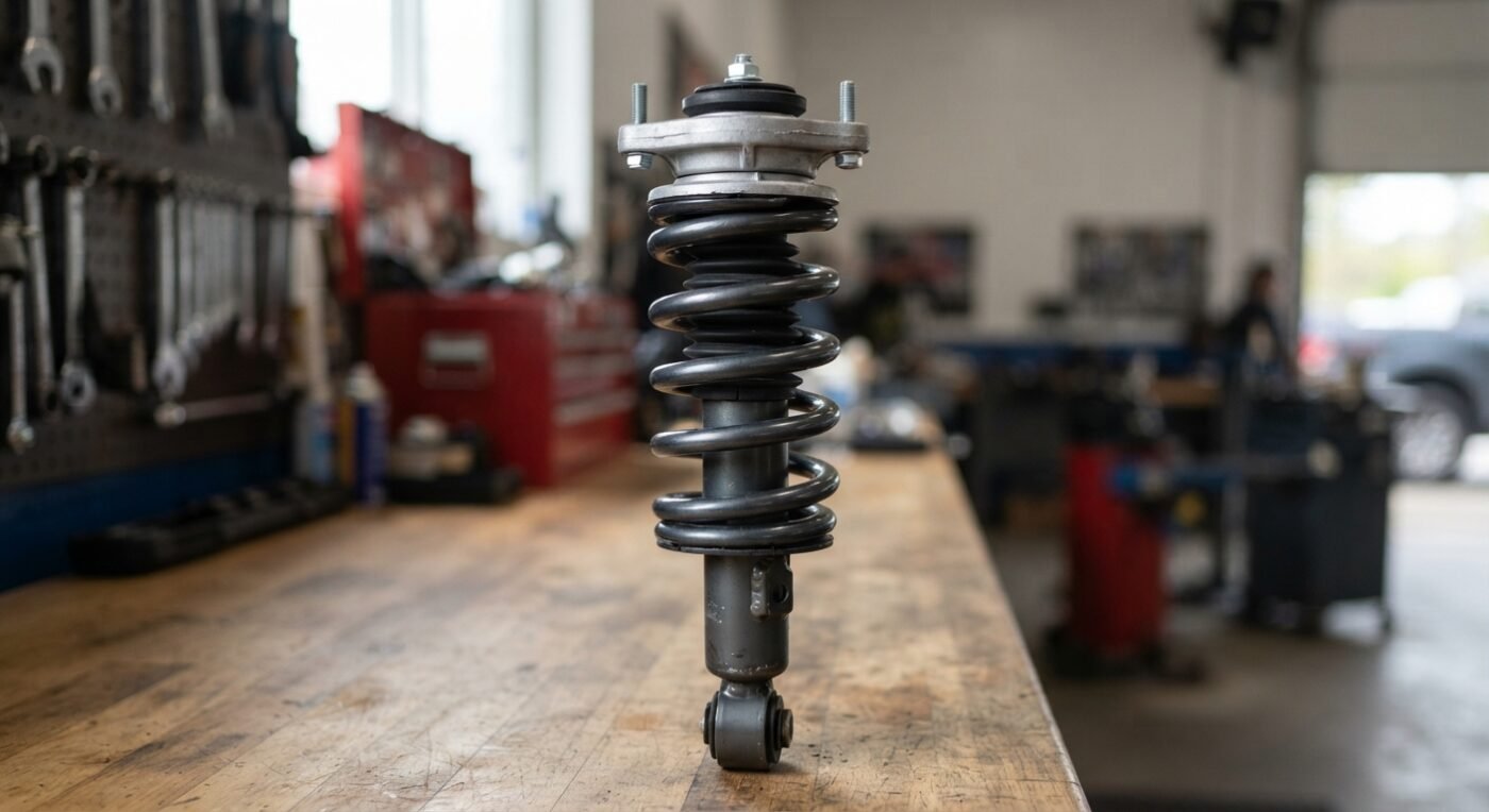 Ford F-150 front loaded strut assembly with coil spring and top mount